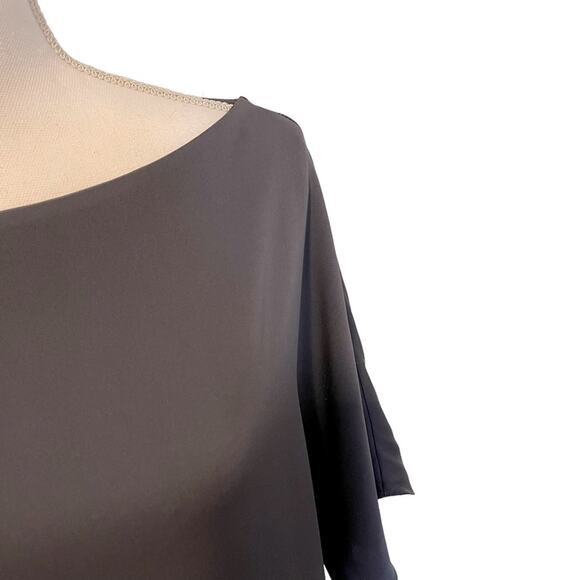 Milly Grey Silk Short Sleeve High Low Blouse Small - Picture 2 of 10